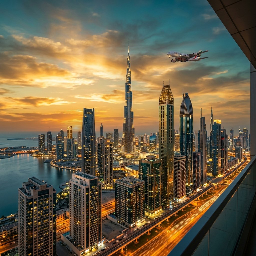 AND Media Dubai Skyline Sunset Documentary Backdrop